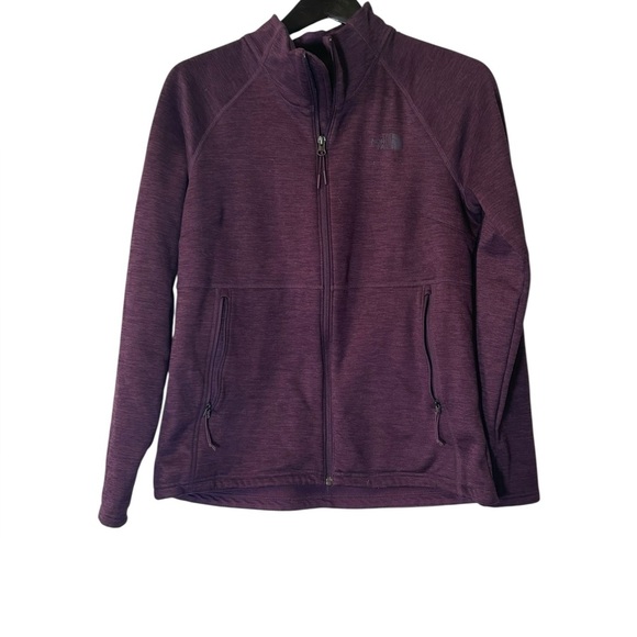 The North Face Full Zip Fleece Jacket Burgundy Purple Pockets Womens Size Large - Picture 1 of 5